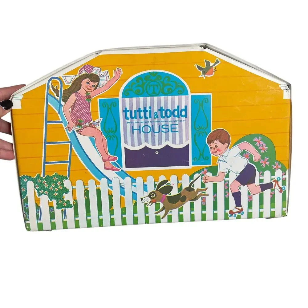 Tutti & Todd Doll Play House Vintage 1960's Carrying Case Barbie Little Sis READ